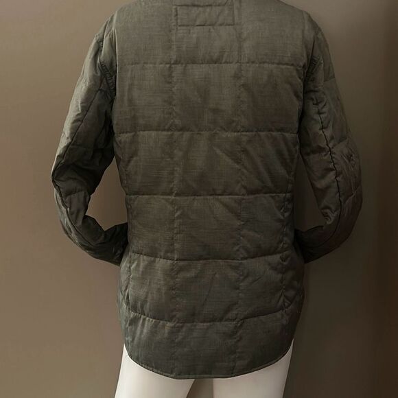 Eddie Bauer Down Jacket Green Small Snap - Picture 6 of 11